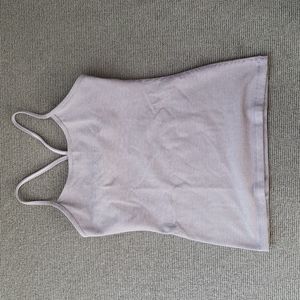 Purple/lilac fine striped Lululemon Power Y tank